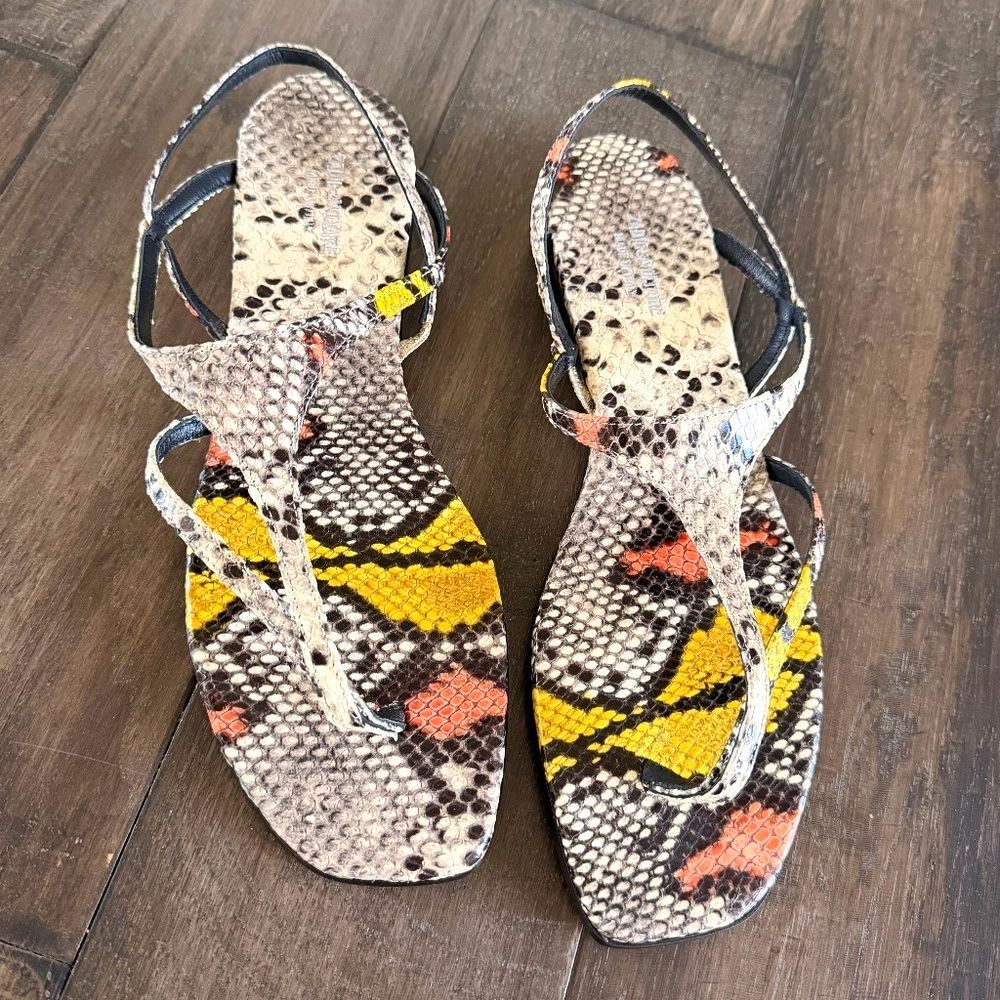 ZADIG & VOLTAIRE Chic Wild Snakeskin Dillon Sandals Sz 40/9 NEW $425!!
